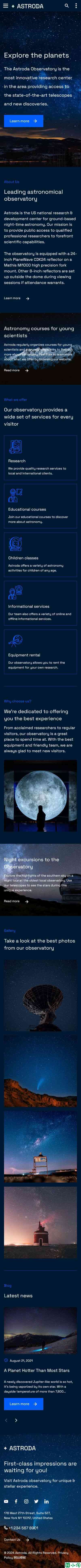 专属天文台网站模板-手机预览